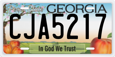 GA license plate CJA5217