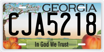 GA license plate CJA5218