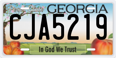 GA license plate CJA5219