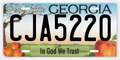 GA license plate CJA5220