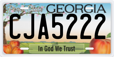 GA license plate CJA5222