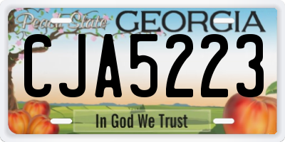 GA license plate CJA5223