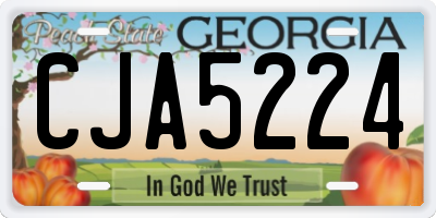 GA license plate CJA5224