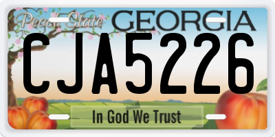 GA license plate CJA5226
