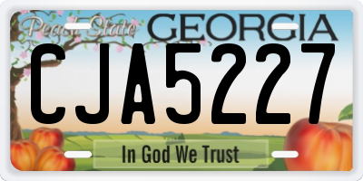 GA license plate CJA5227