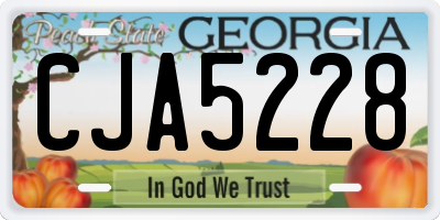 GA license plate CJA5228