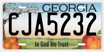 GA license plate CJA5232