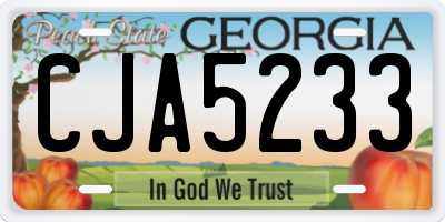 GA license plate CJA5233