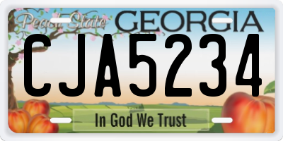 GA license plate CJA5234