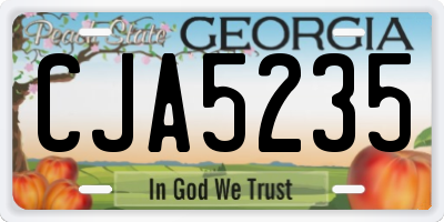 GA license plate CJA5235