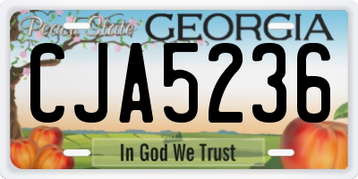GA license plate CJA5236