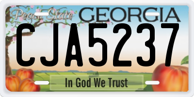 GA license plate CJA5237