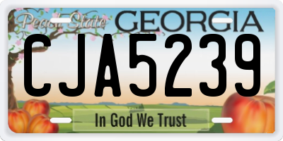 GA license plate CJA5239