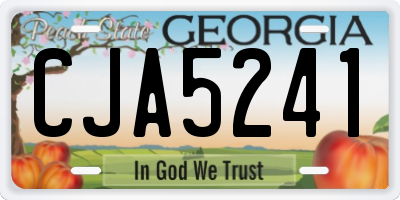GA license plate CJA5241