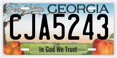 GA license plate CJA5243