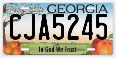 GA license plate CJA5245