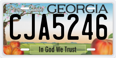 GA license plate CJA5246