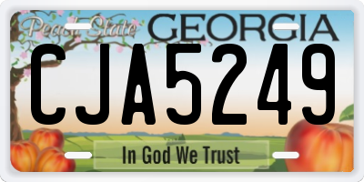 GA license plate CJA5249