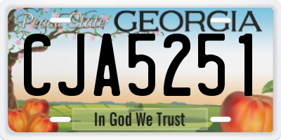 GA license plate CJA5251