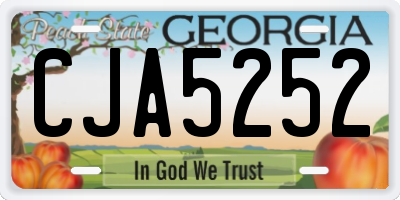 GA license plate CJA5252