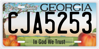 GA license plate CJA5253