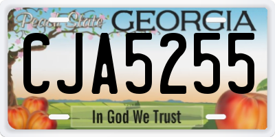 GA license plate CJA5255