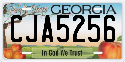 GA license plate CJA5256