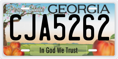 GA license plate CJA5262
