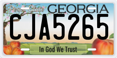 GA license plate CJA5265