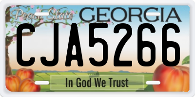 GA license plate CJA5266