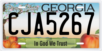 GA license plate CJA5267