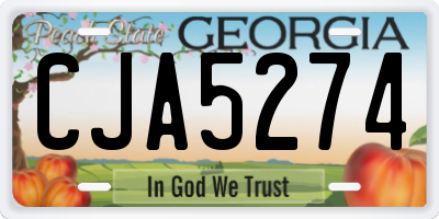 GA license plate CJA5274