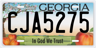 GA license plate CJA5275