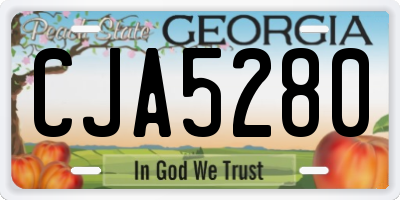 GA license plate CJA5280