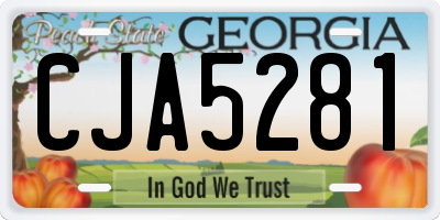 GA license plate CJA5281