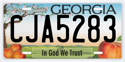 GA license plate CJA5283