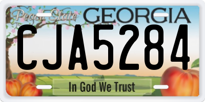 GA license plate CJA5284
