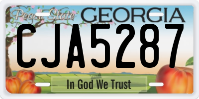 GA license plate CJA5287