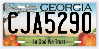 GA license plate CJA5290