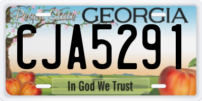 GA license plate CJA5291