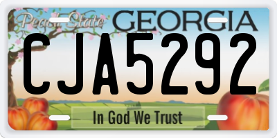 GA license plate CJA5292