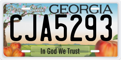 GA license plate CJA5293