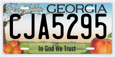GA license plate CJA5295