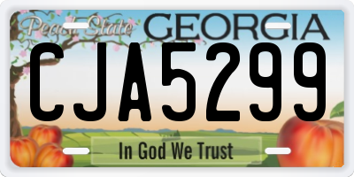 GA license plate CJA5299