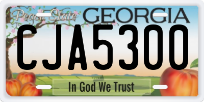 GA license plate CJA5300