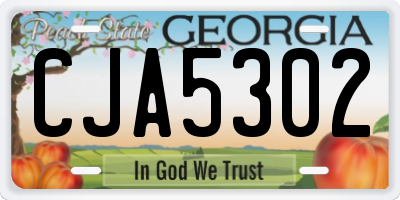 GA license plate CJA5302