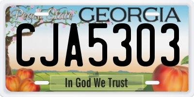 GA license plate CJA5303