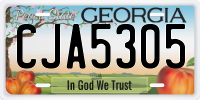 GA license plate CJA5305
