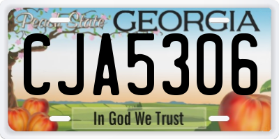 GA license plate CJA5306