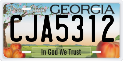GA license plate CJA5312